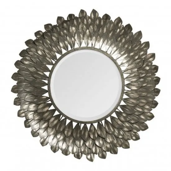 Tribes Wall Bedroom Mirror In Antique Grey Frame