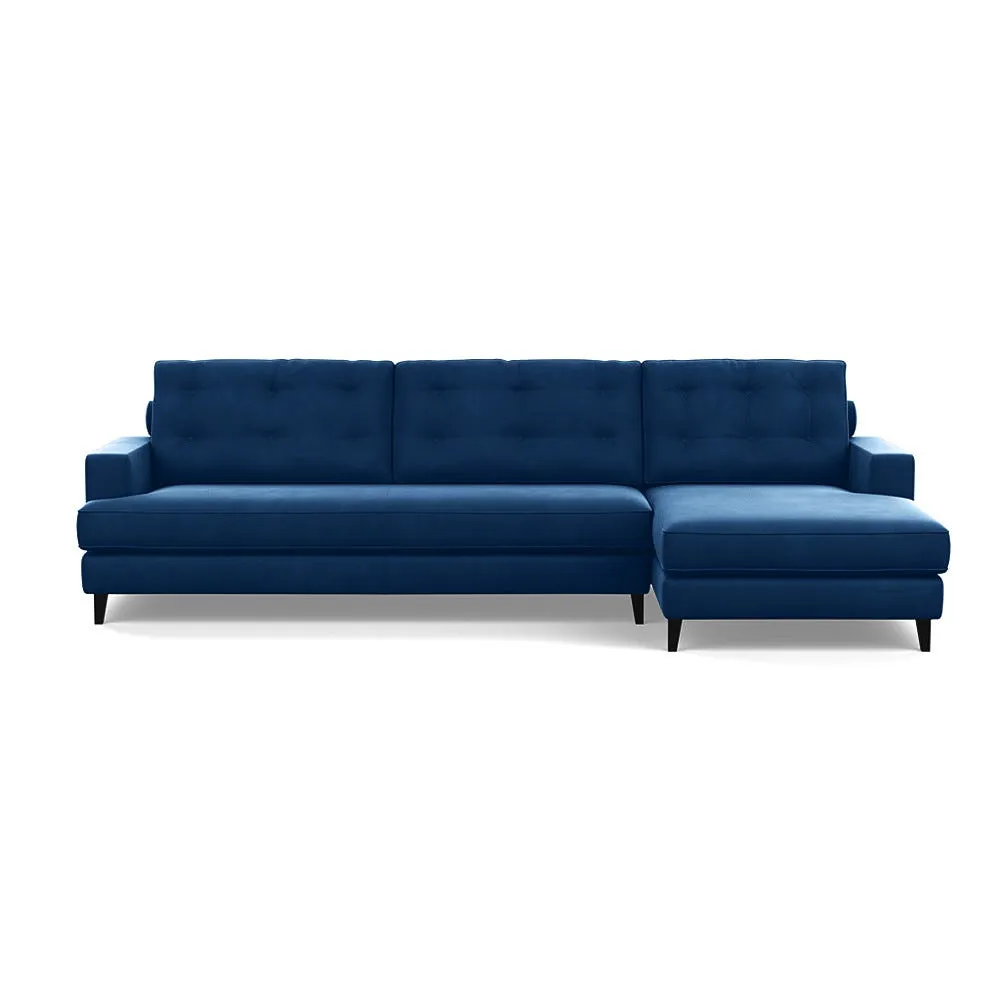 Heal's Mistral Right Hand Corner Sofa Velvet Petrol Black 1