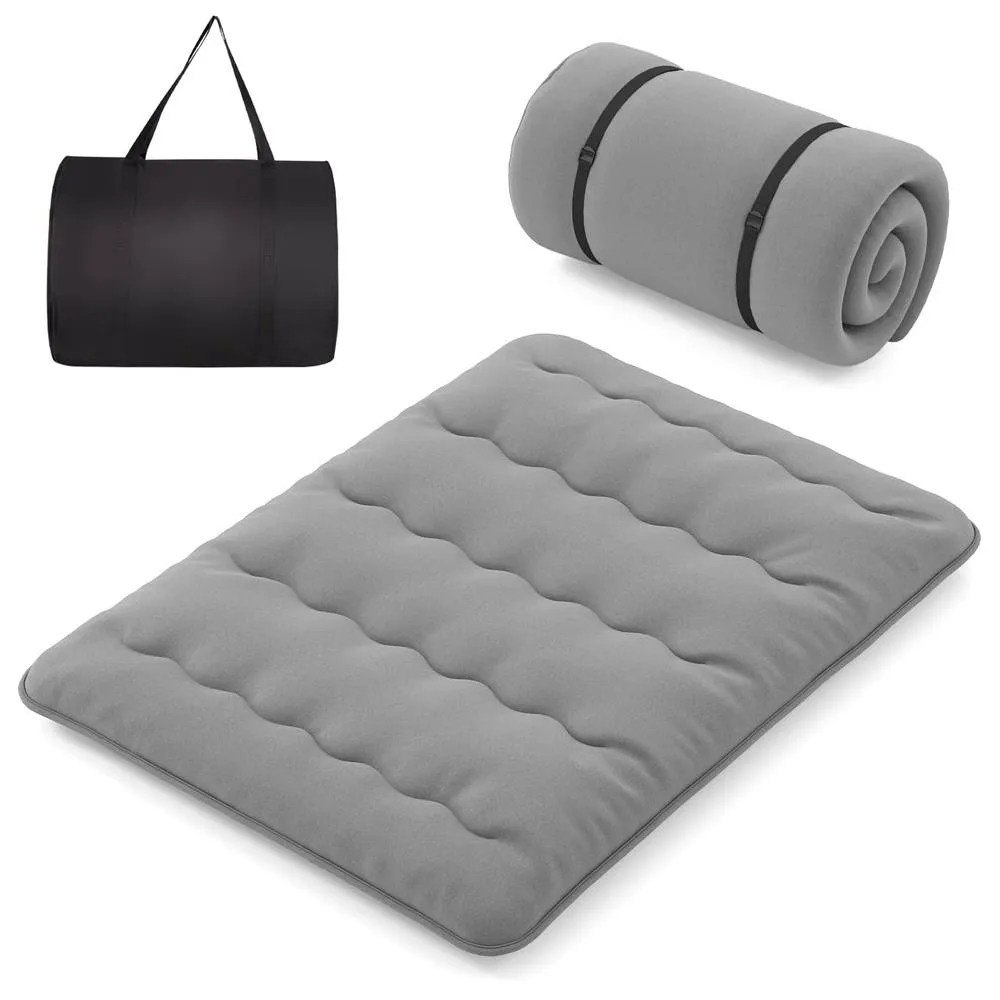 Costway Double Size Japanese Floor Mattress Futon Mattress 190x135x10cm-Grey in Grey