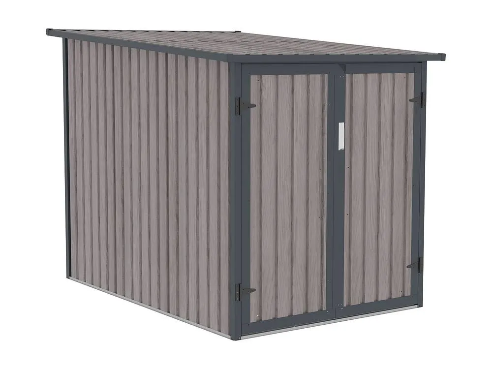 Vente-unique Galvanised Steel Bike Shed - Wood Effect - 2.8 M² - for 2 Bikes - NIKI in Grey 6
