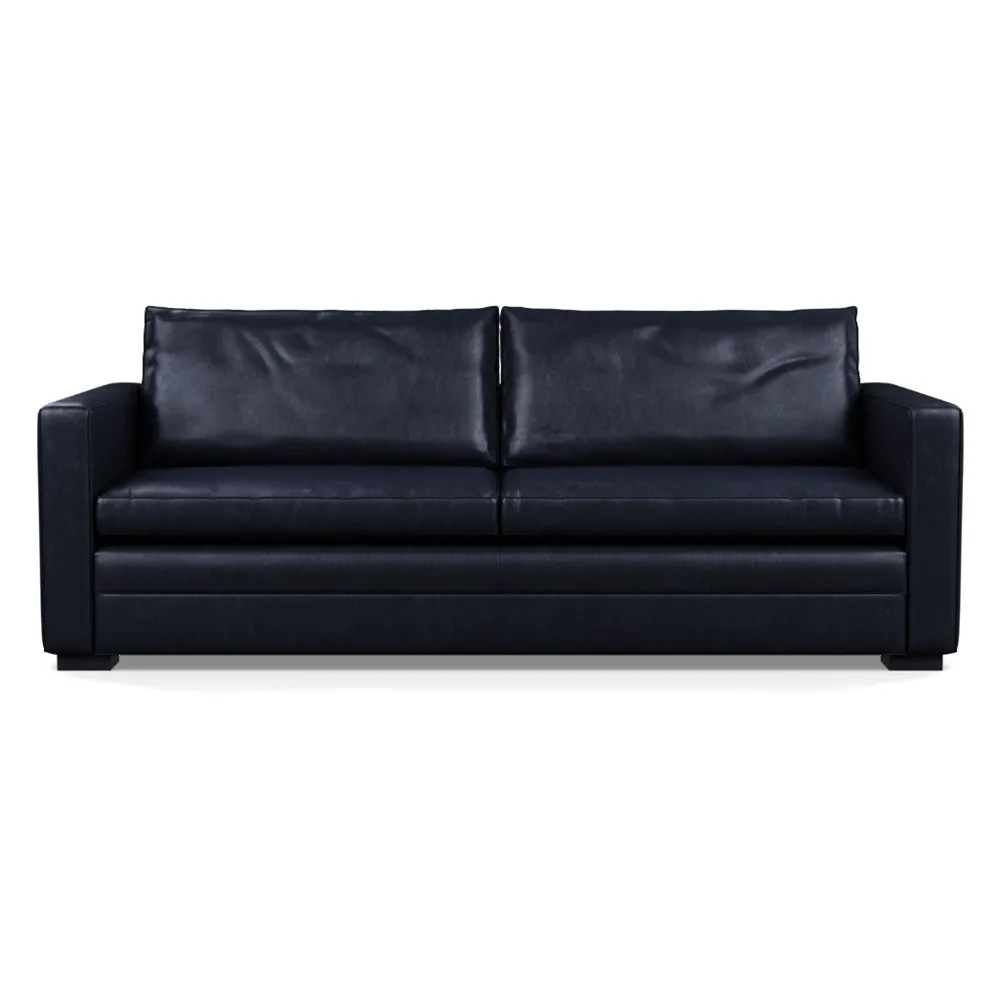 Heal's Palermo 4 Seater Sofa Stonewash Leather Black 263 Black Feet