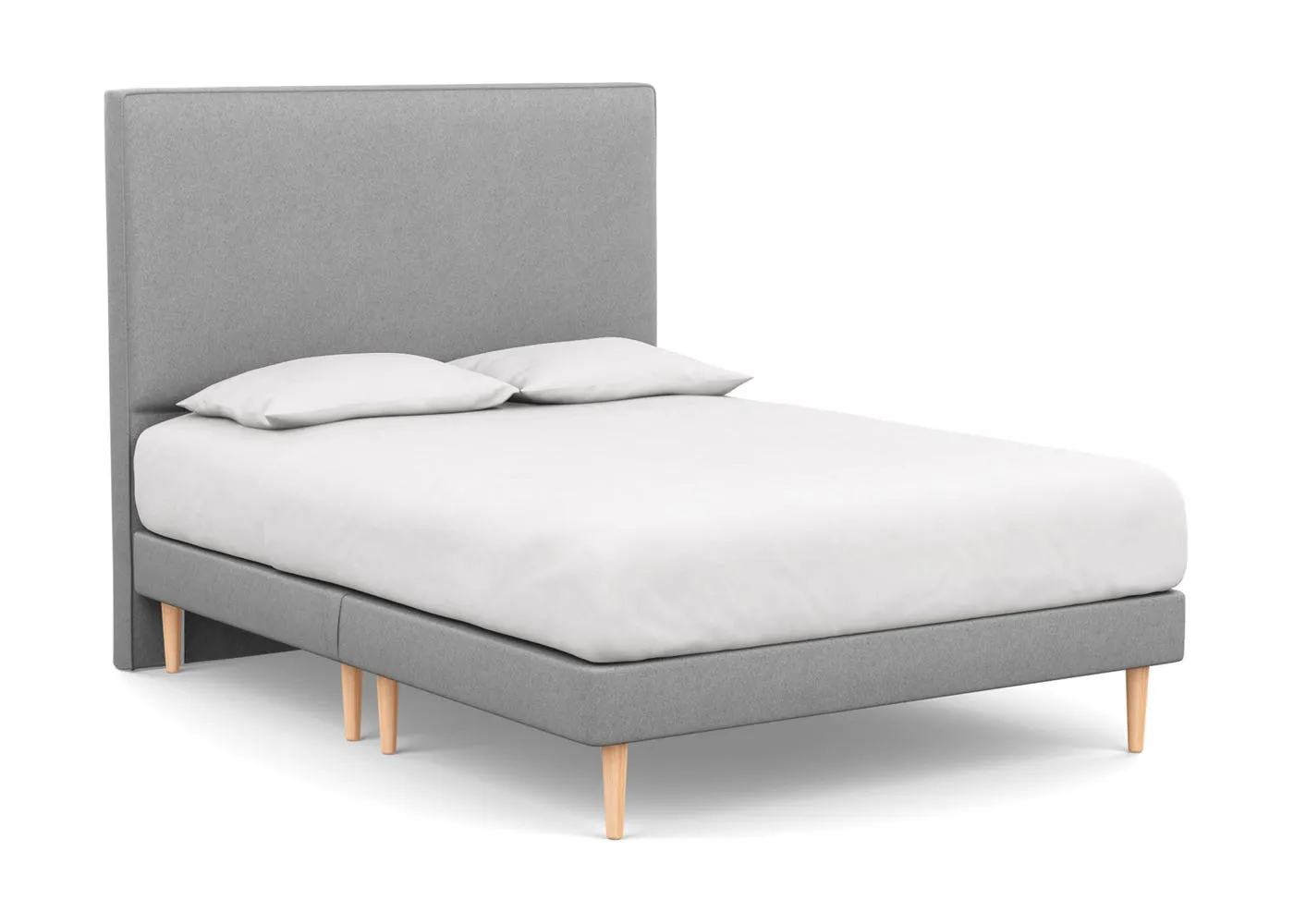 Heal's Shallow Divan Super King Boucle Indigo Light Solid Wood 2