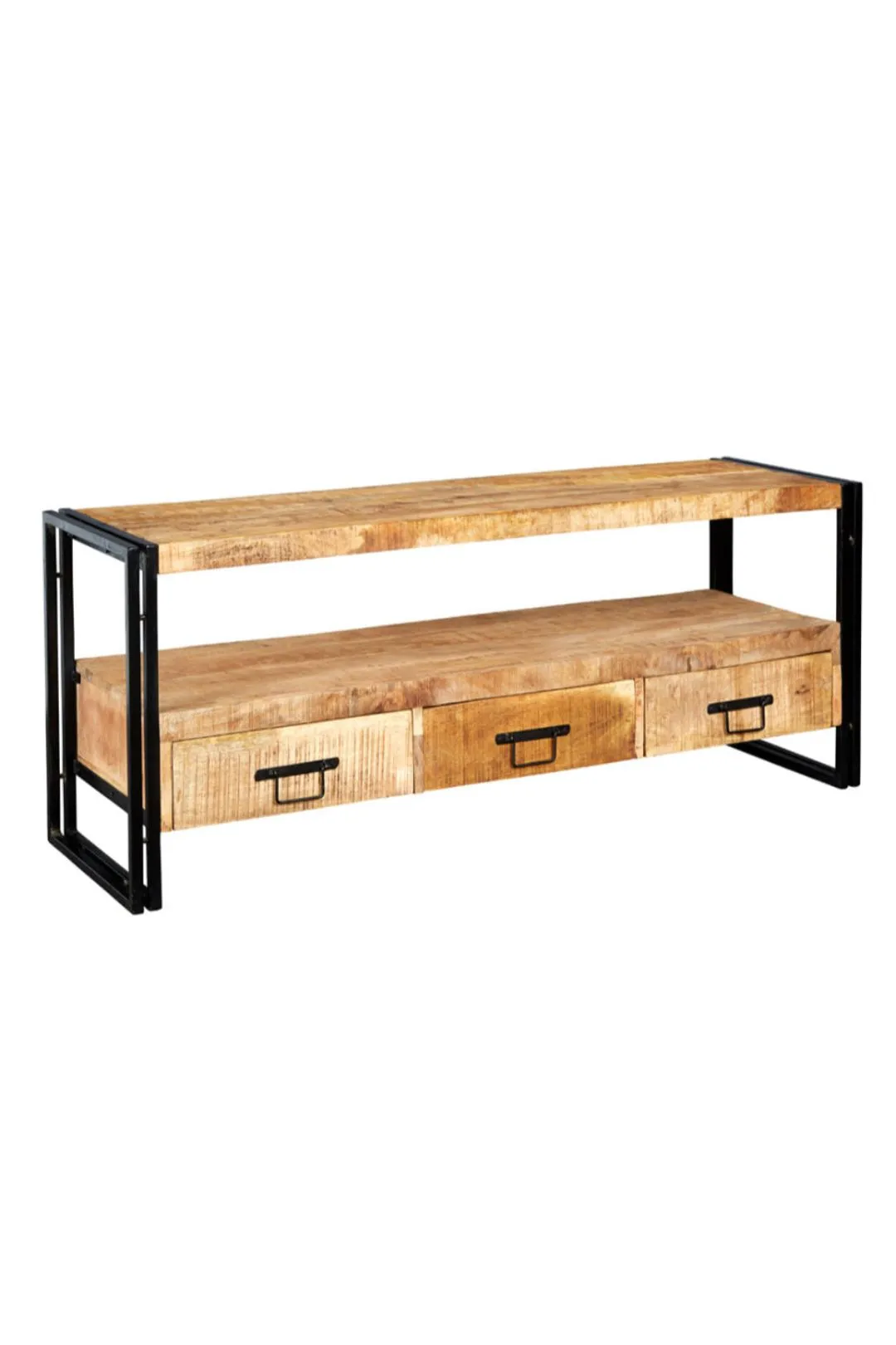 IH Design Franciscan Upcycled Industrial Vintage Mintis Large Tv Stand in Brown