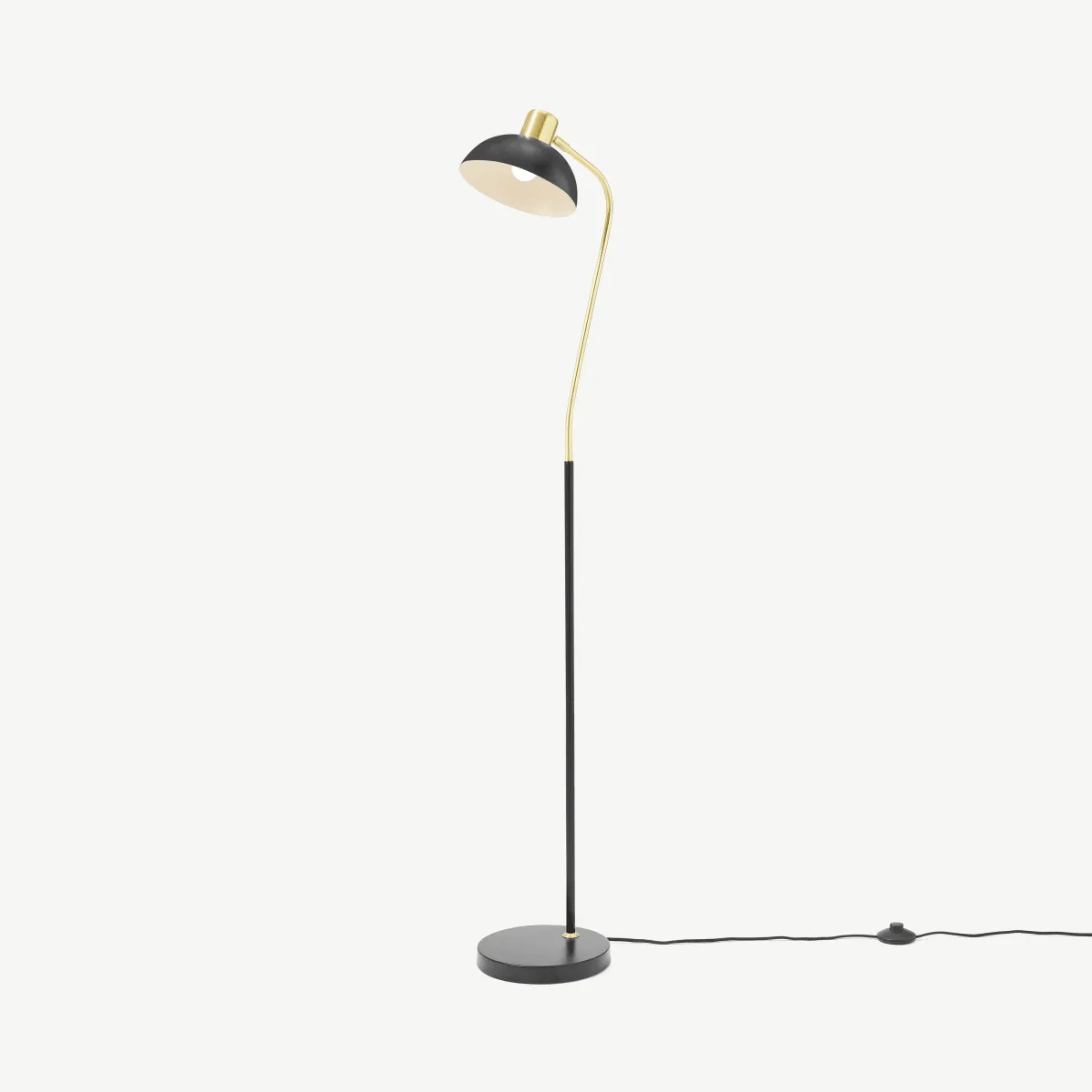 Cheston Floor Lamp, Black & Brushed Brass