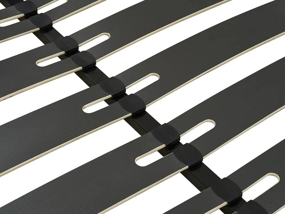 Vente-unique 140 X 190 Cm Slatted Bed Frame - 2 X 9 Slats - Non-Slip - With Legs in Black 6