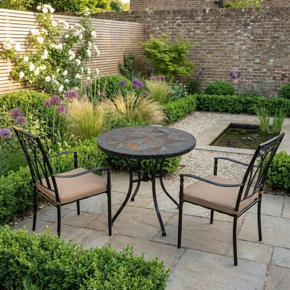 Tampa 76cm Bistro Table Set with 2 Austin Chairs