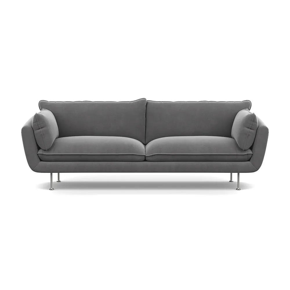 Heal's Allora 4 Seater Sofa Smart Velvet Mercury Stainless Steel Feet