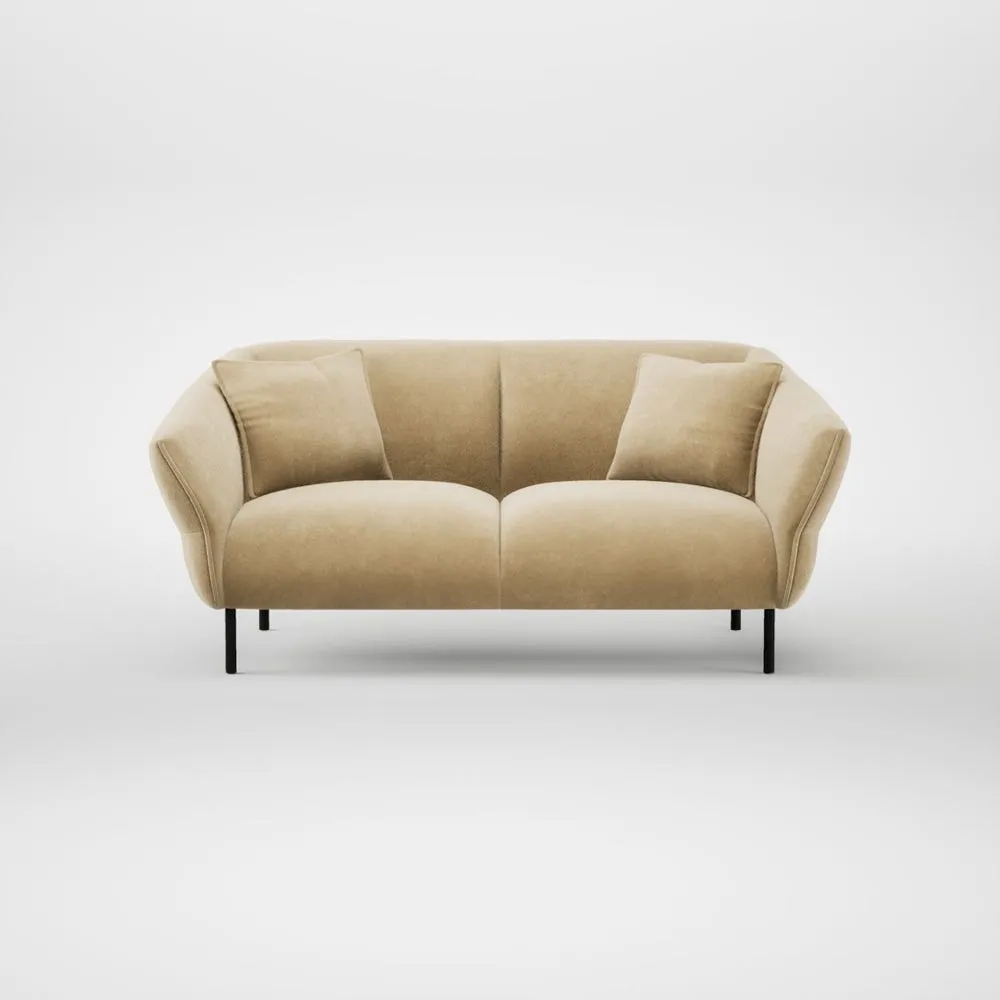 Heal's Alto 2 Seater Sofa Smart Luxe Velvet Biscuit Black Feet 2