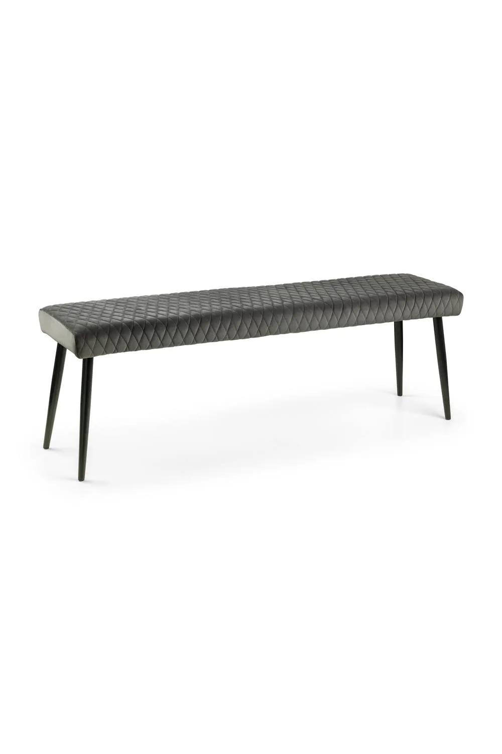 Julian Bowen Luxe Diamond Quilted Upholstered 2 Seater Backless Bench in Grey 4