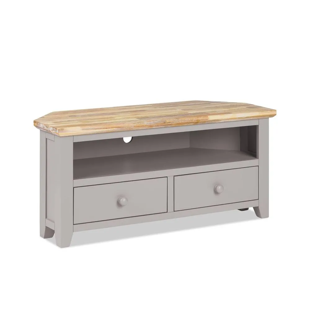 Statement Furniture Florence Corner TV Unit With 2 Drawers & Shelf in Taupe 3