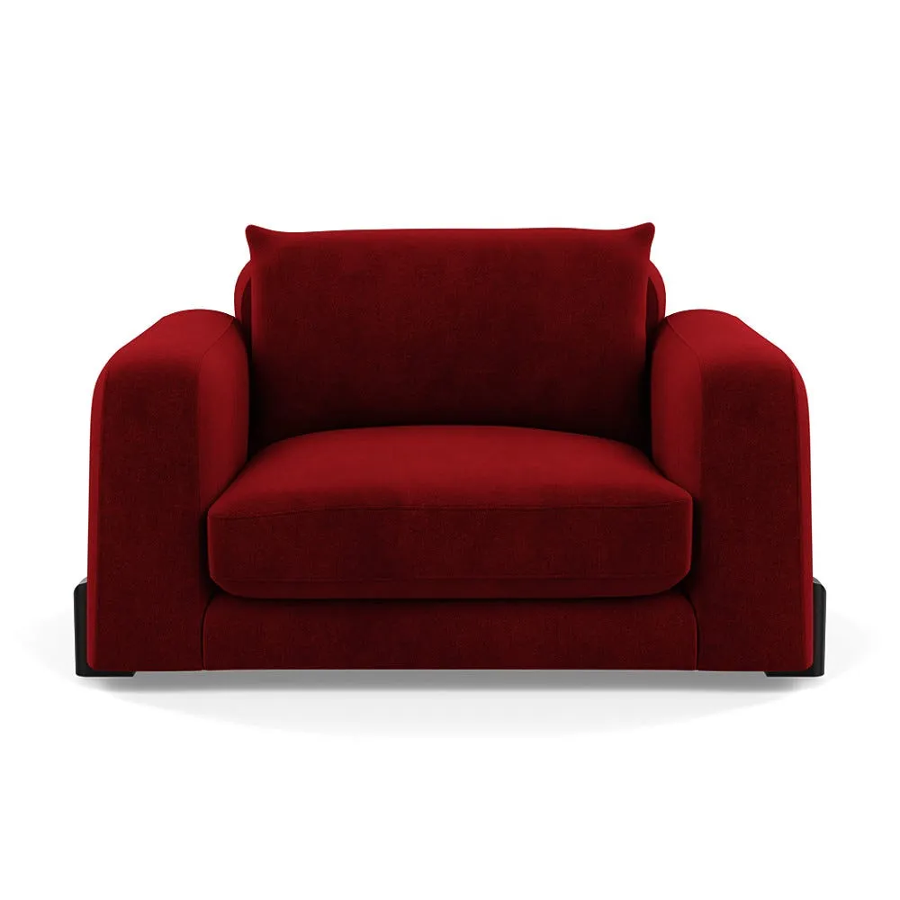 Heal's Nuvola Loveseat Smart Luxe Velvet Mulberry Black Beech Feet 1