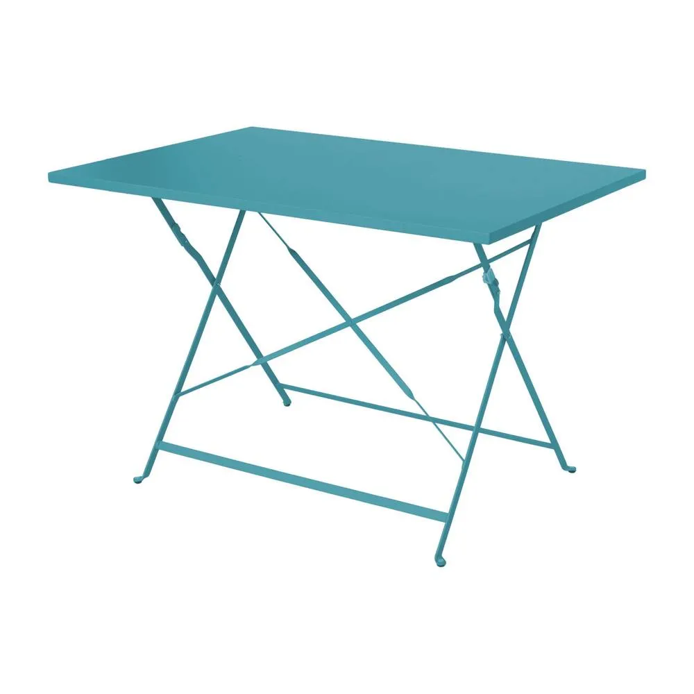 sweeek 4-seater folding metal bistro garden table in Teal 4
