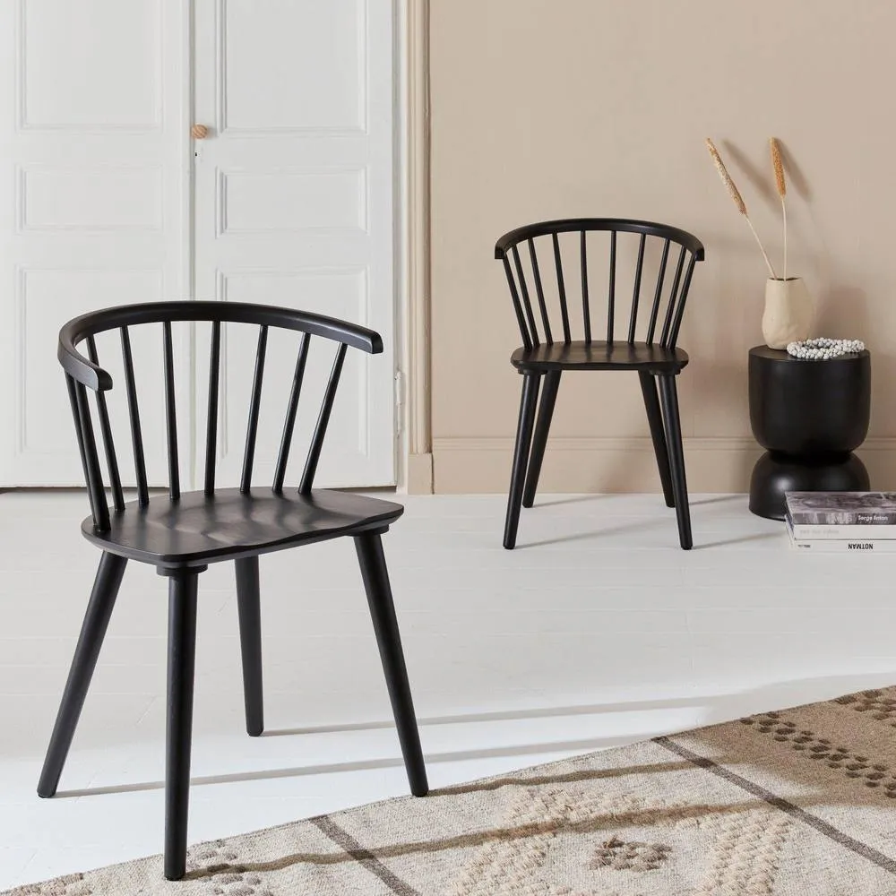 sweeek Pair of chairs in walnut wood & plywood in Black 1