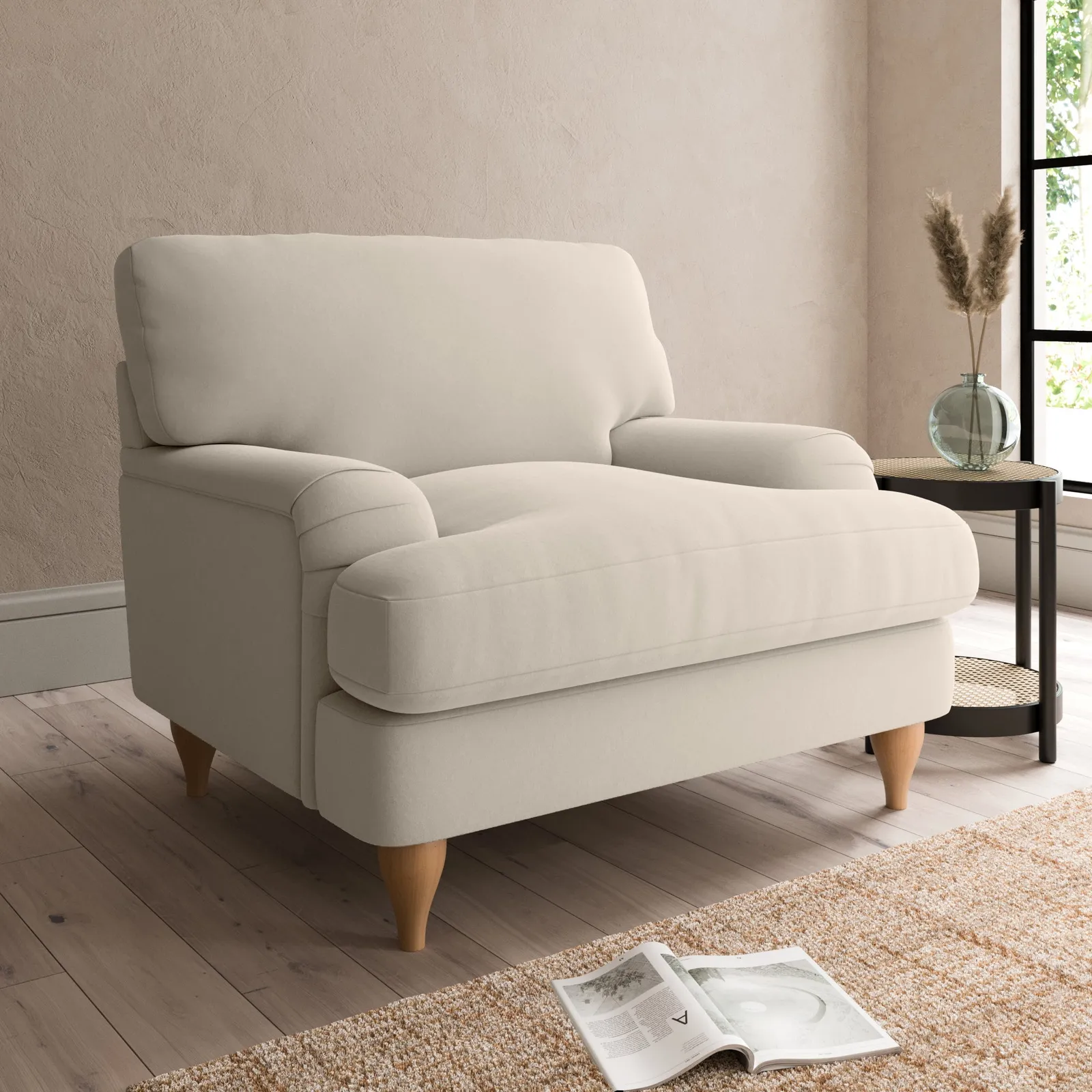 Darwin Luxury Velvet Armchair Brown