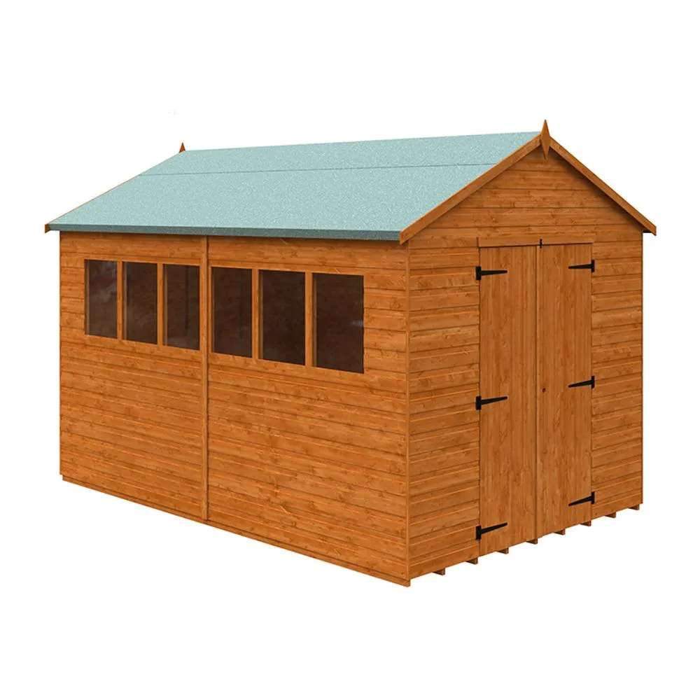 Buttercup Farm 12 x 8 Feet Xl Workshop 12mm Shed - L355 x W235 x H254.5 cm in Burnt Orange