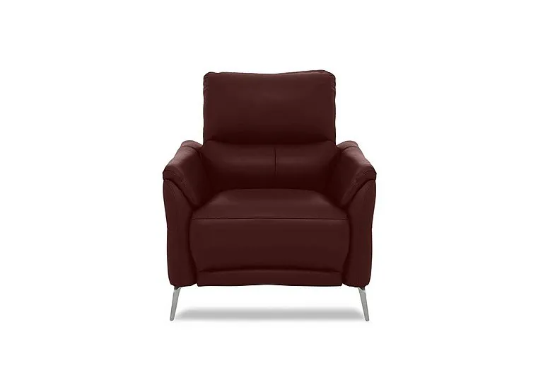 Daytona Leather Power Recliner Chair with Bluetooth Speaker - Ruby