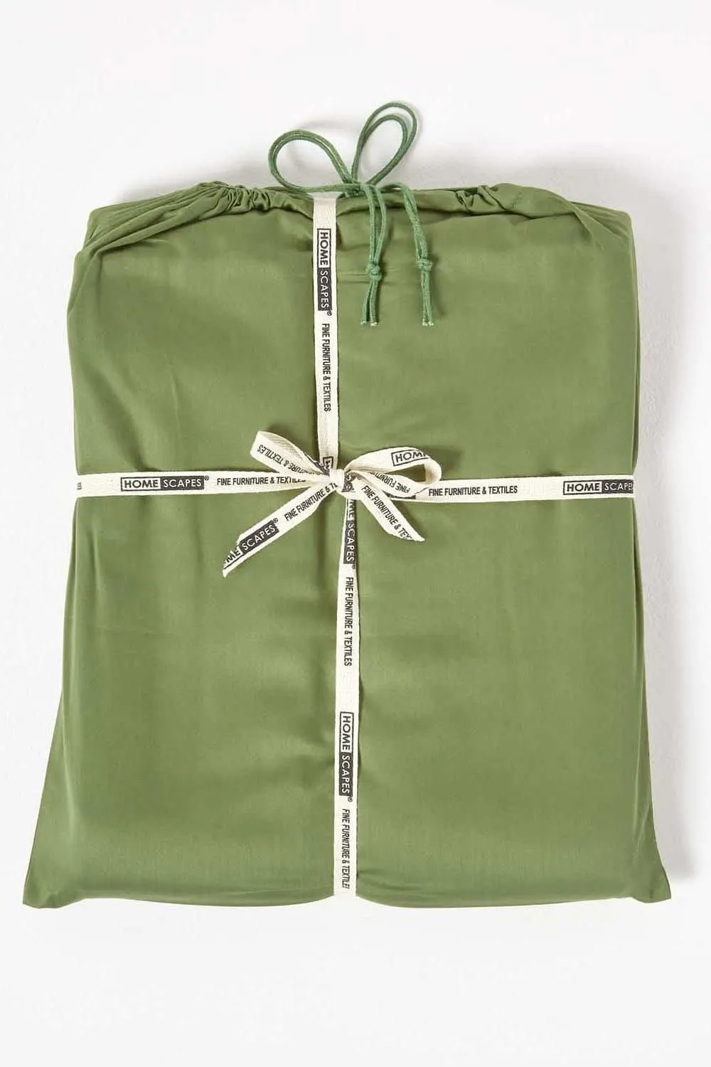 Homescapes Sateen Cotton Flat Sheet 400 TC in Green 5