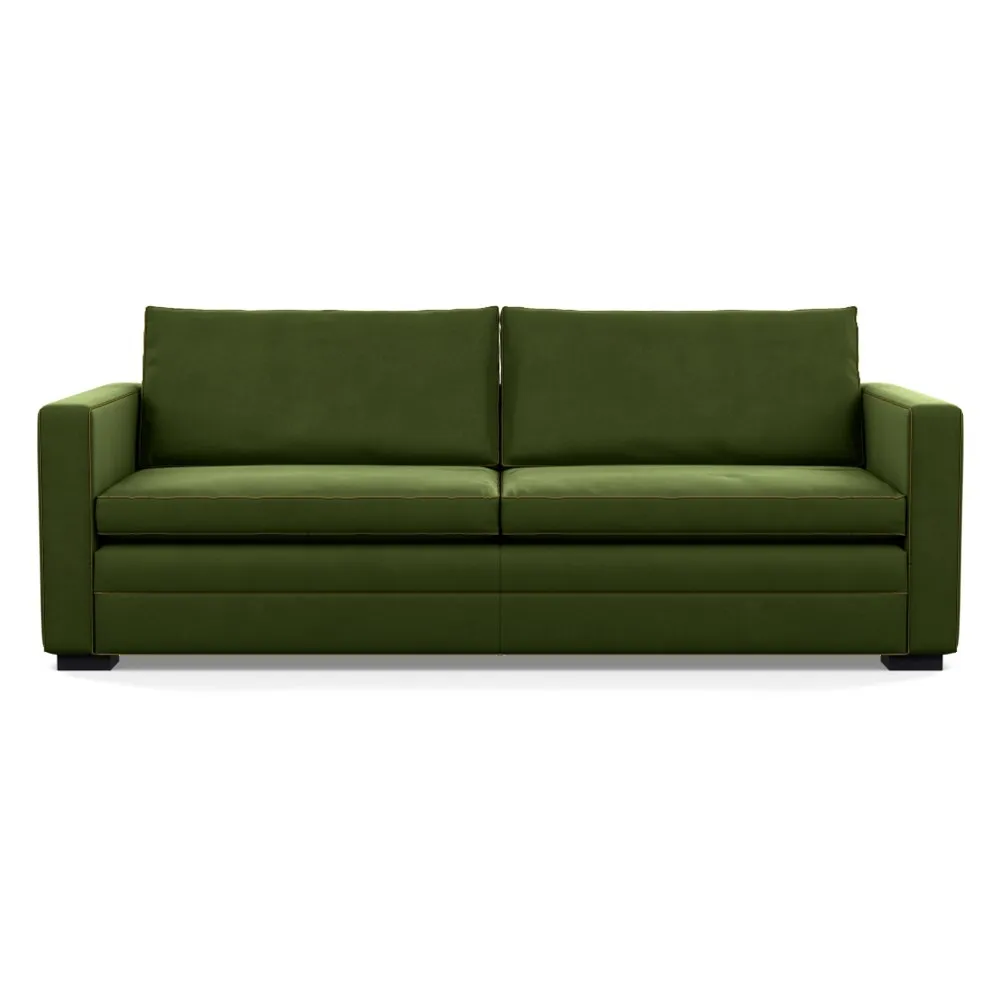Heal's Palermo 4 Seater Sofa Nobilis Velvet Leaf Black Feet 1