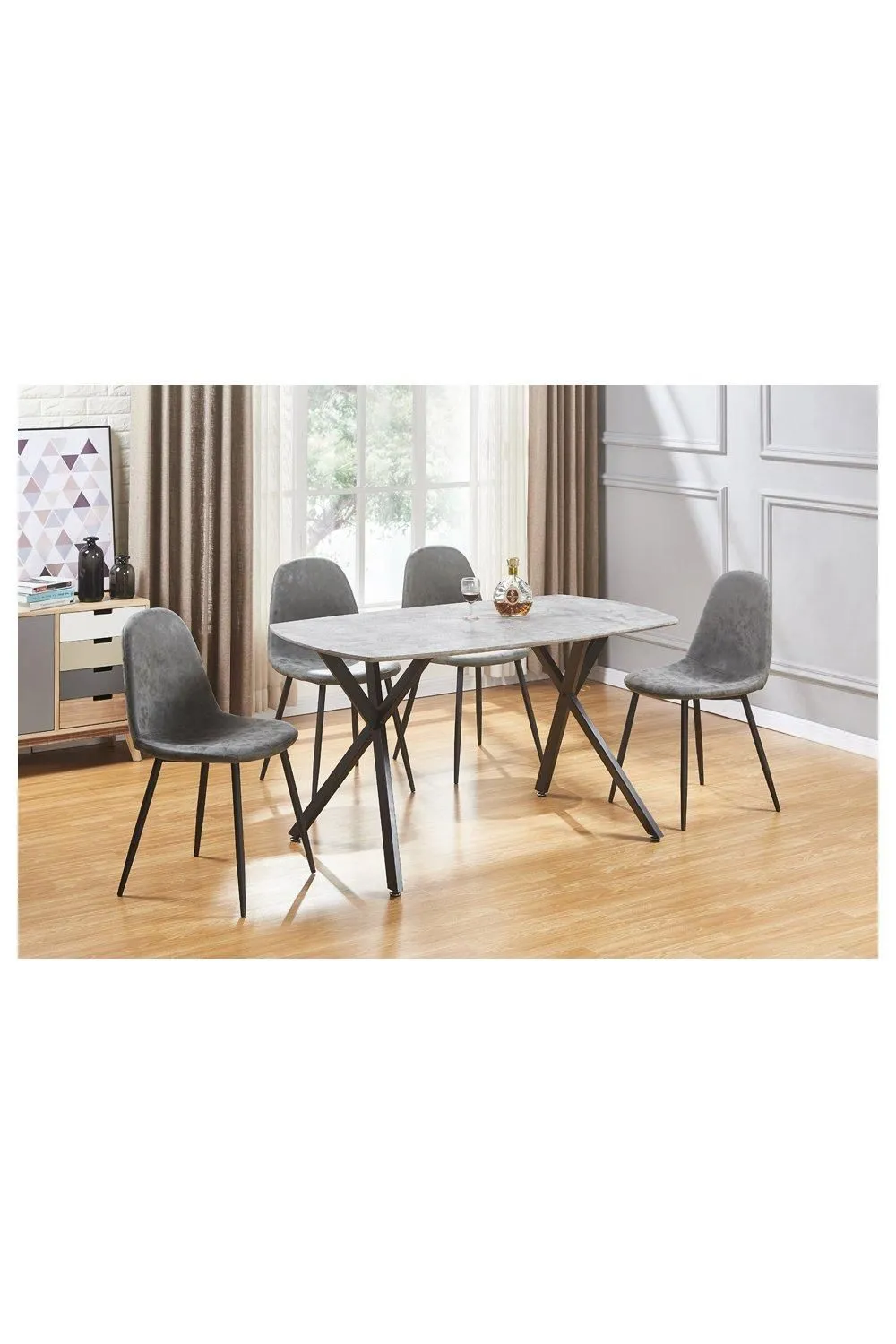 Seconique Athens Rectangular Dining Table in Charcoal 4