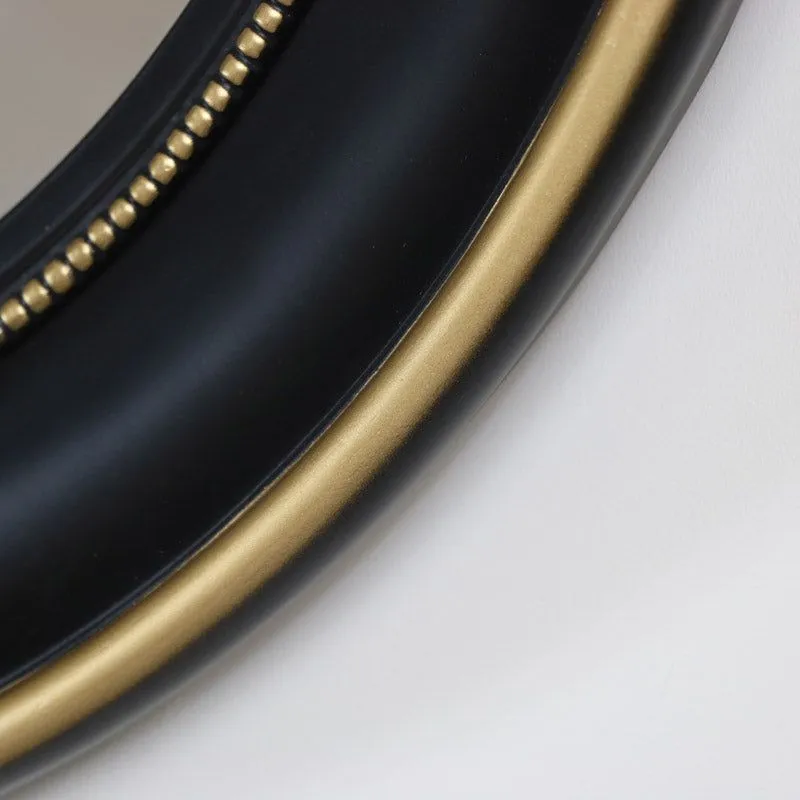 Melody Maison Round Black & Gold Wall Mirror 90cm X 90cm 5