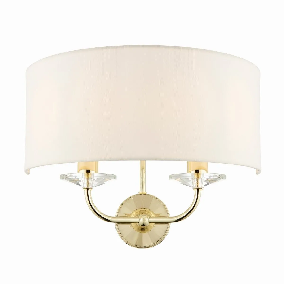 Netlighting Nixon 2 Light Indoor Candle Wall Light Brass E14 in Yellow