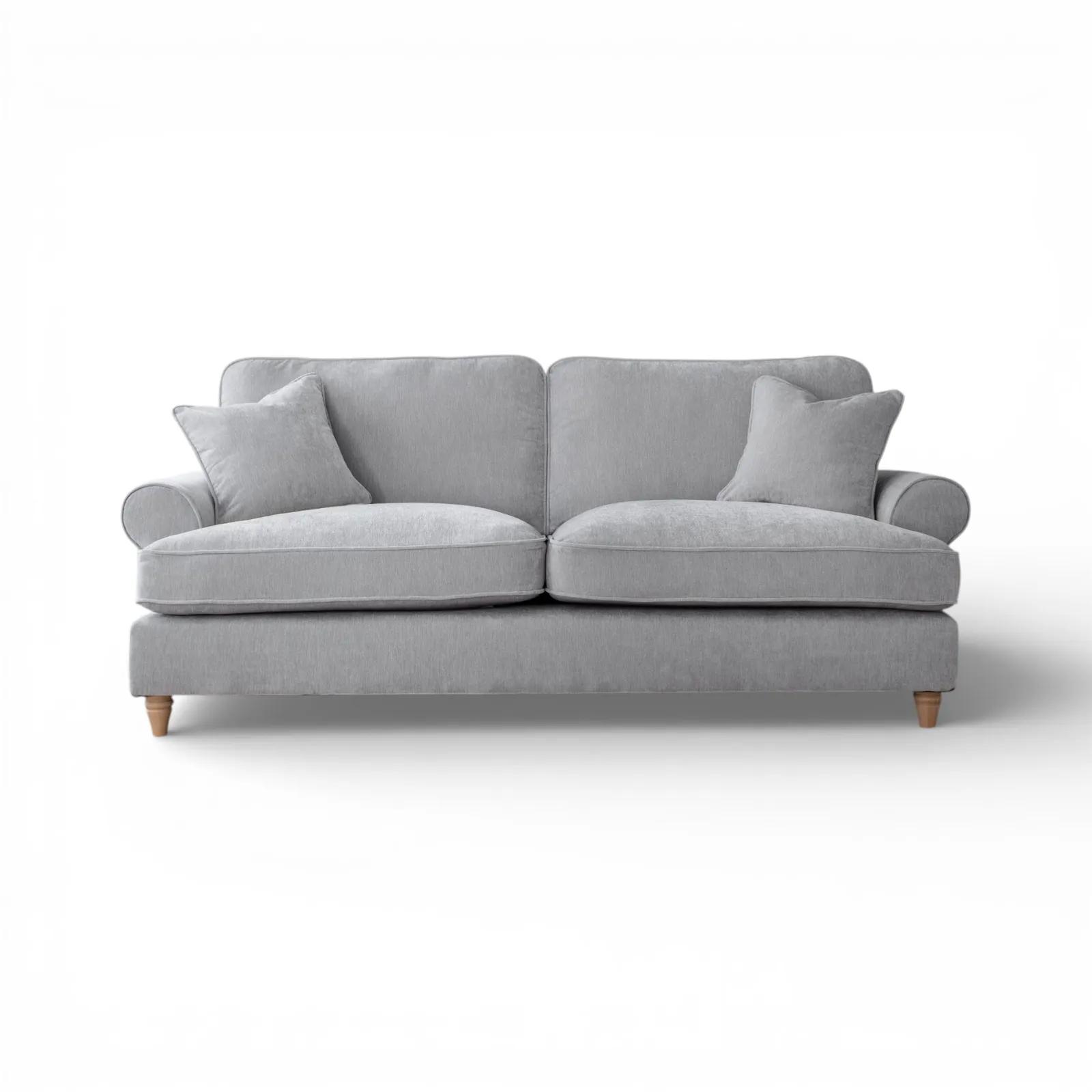 The Great Sofa Company Ezra 3 Seater Textured Velvet Sofa - Scroll Arm in Light Grey 2