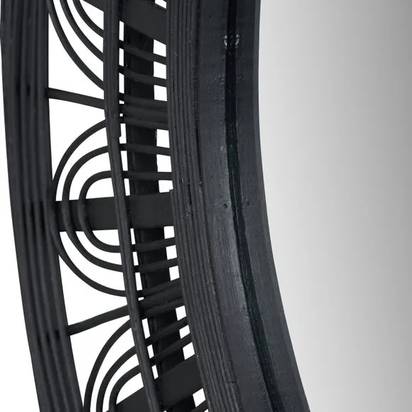 Bamboo Frame Round Wall Mirror 2
