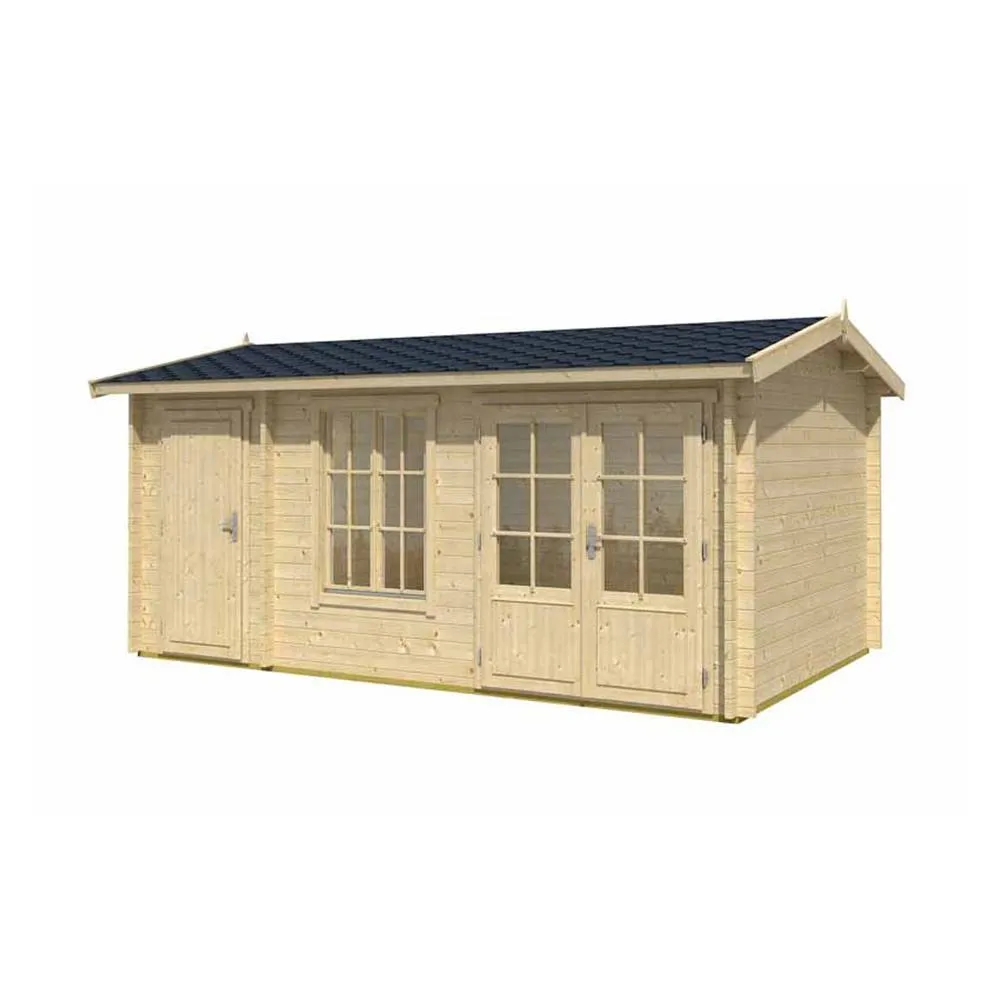 Lasita Maja Ltd Wrexham 2-Log Cabin, Garden Room, Home Office - L525xW350.8xH250.8 cm in Brown 2