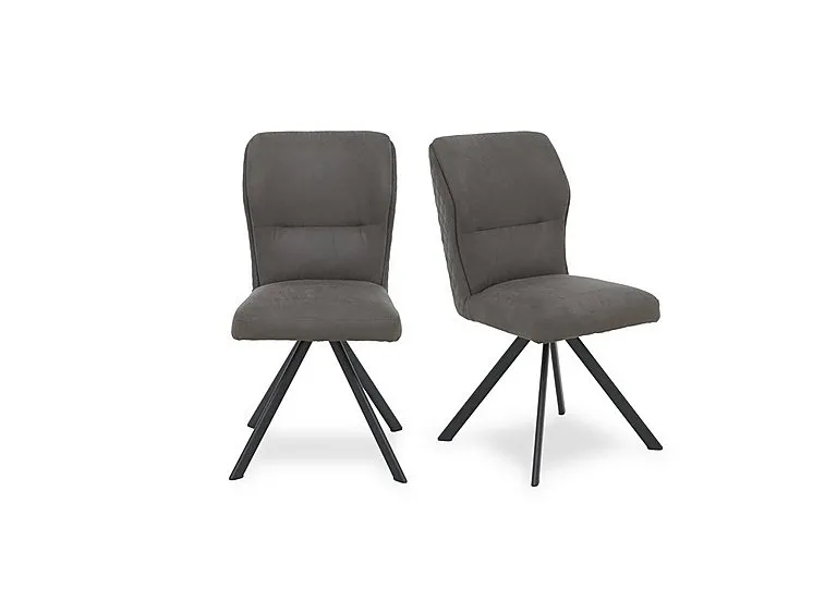 Terra Pair of Fabric Swivel Dining Chairs