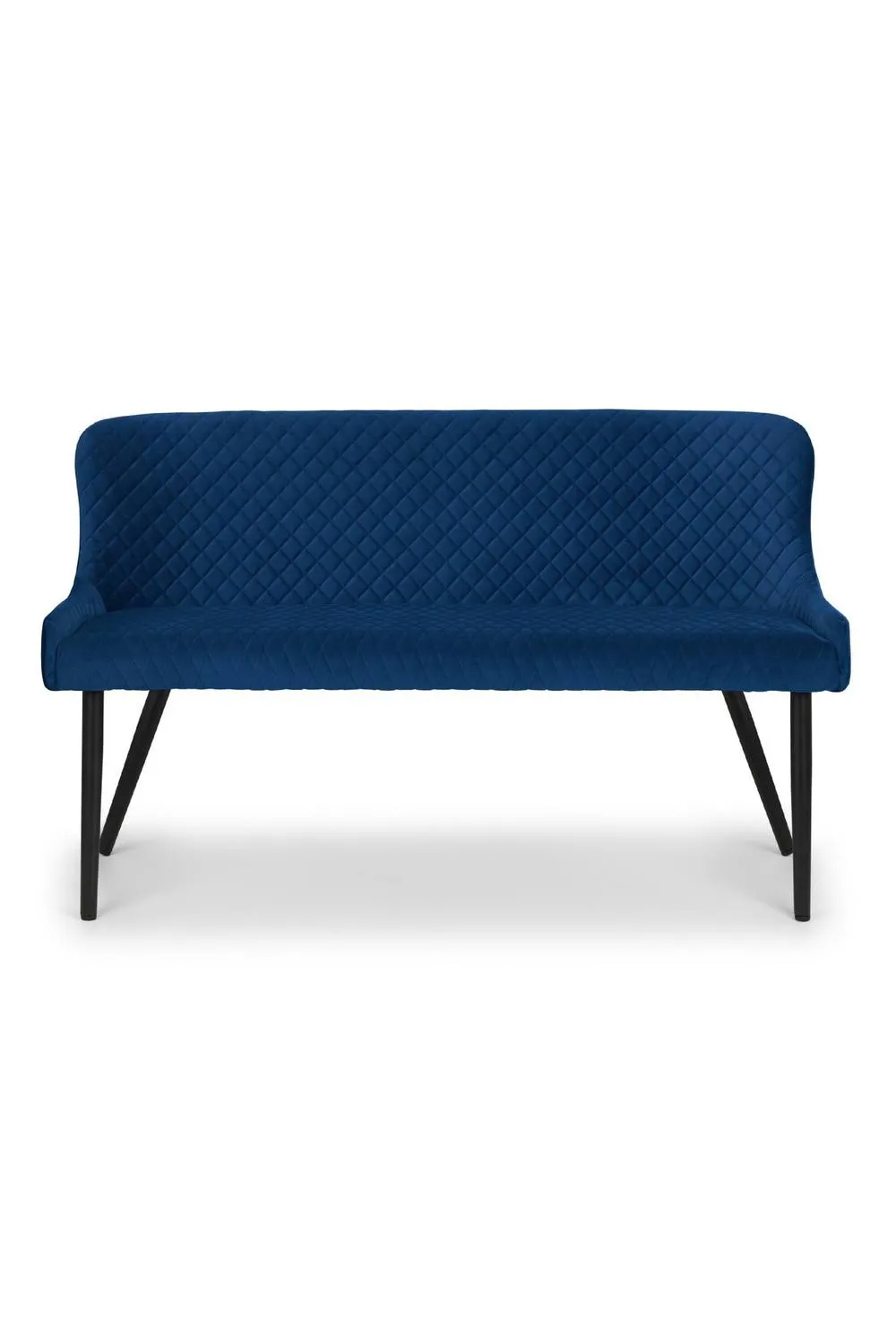 Julian Bowen Luxe Diamond Quilted Upholstered 2 Seater High Back Bench in Blue 4