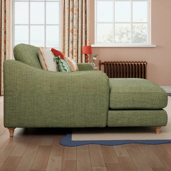 Hattie Slub Faux Linen Corner Chaise 2