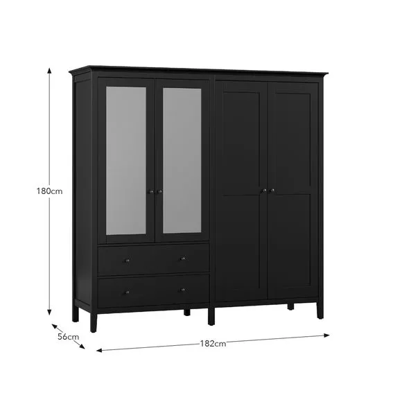 Lynton Mirrored 4 Door Wardrobe 6