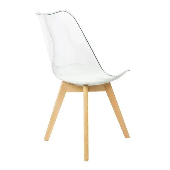 Fusion Living Soho Clear Plastic Dining Chair with Squared Legs 5