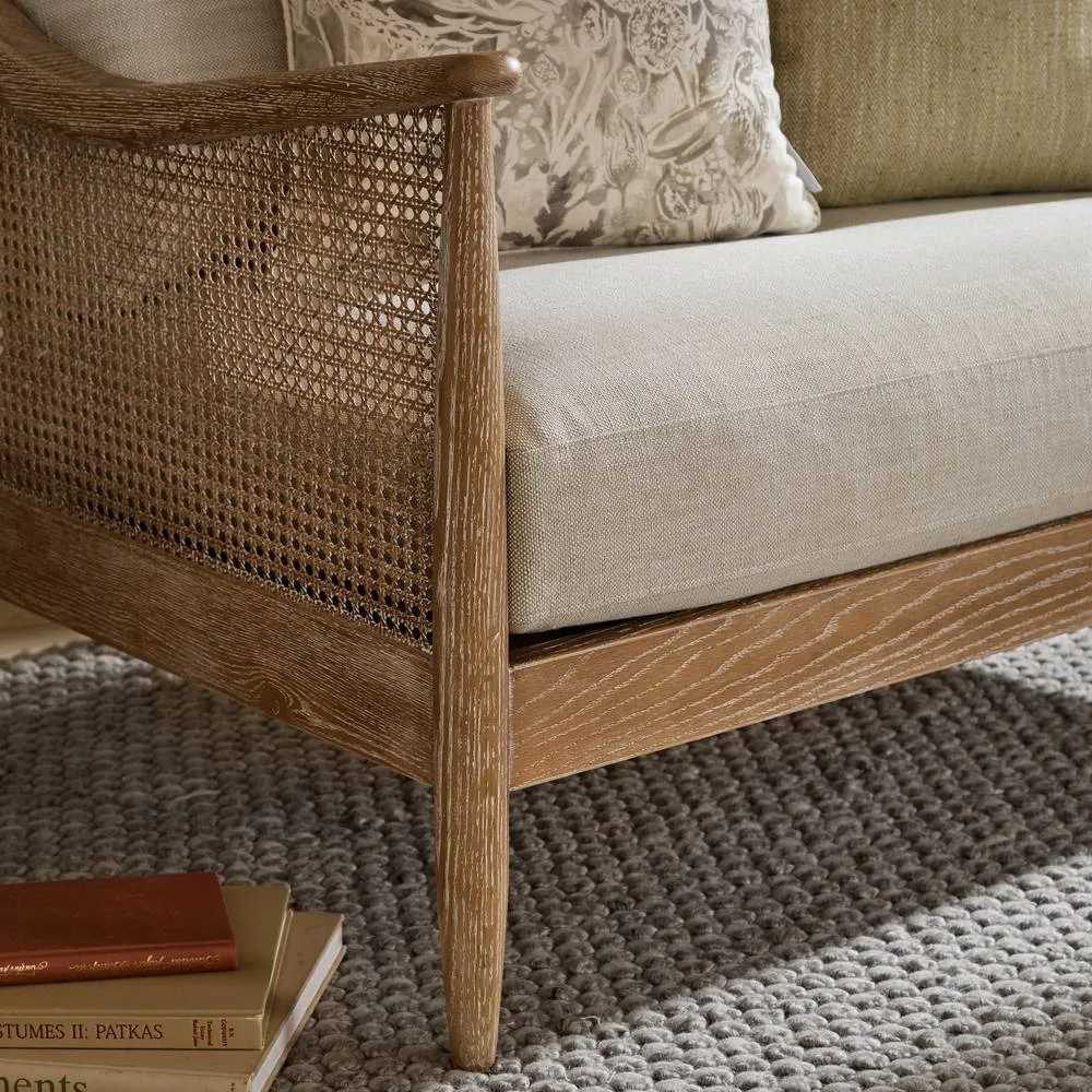 Voyage Maison Remi 2-Seater Rattan Chair in Light Oak 3