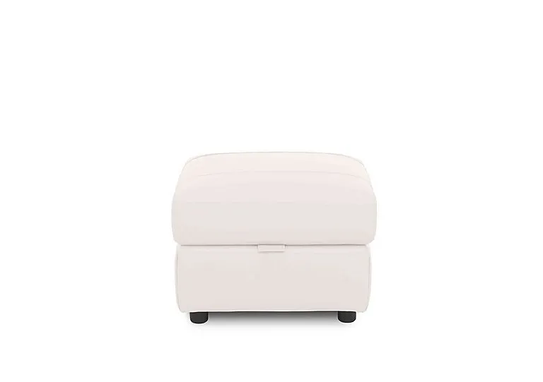 Sloane Leather Storage Footstool - Cotton