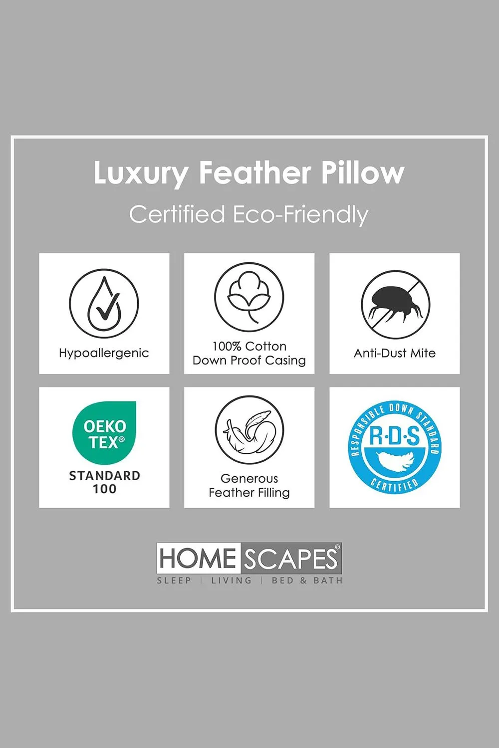 Homescapes Duck Feather Pillow x 6 in White 4