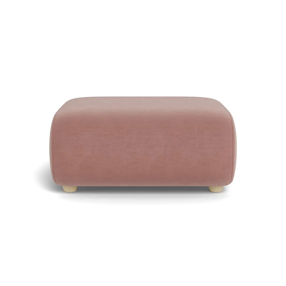 Heal's Lilli Ottoman Smart Luxe Velvet Dusky Pink Natural Beech Feet