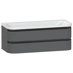Duarti by Calypso Berrington Polished Anthracite Vanity with Whitley Basin - 1200mm