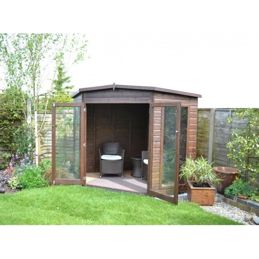 Shires Barclay High Spec Shiplap Summerhouse Garden Sun Room Approx 10x10 ft in Brown 4