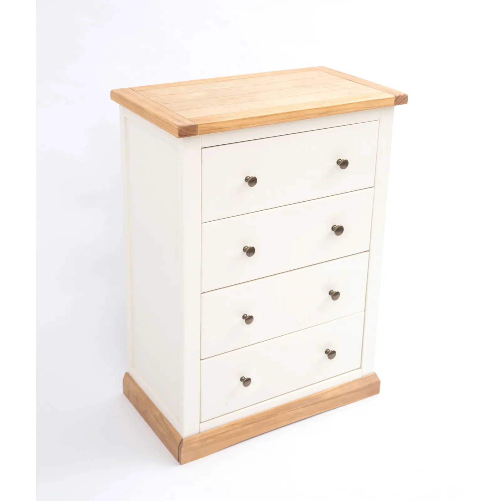 Cabinet Bits Trevi 4 Drawer Chest of Drawers Brass Knob in Off-White 3