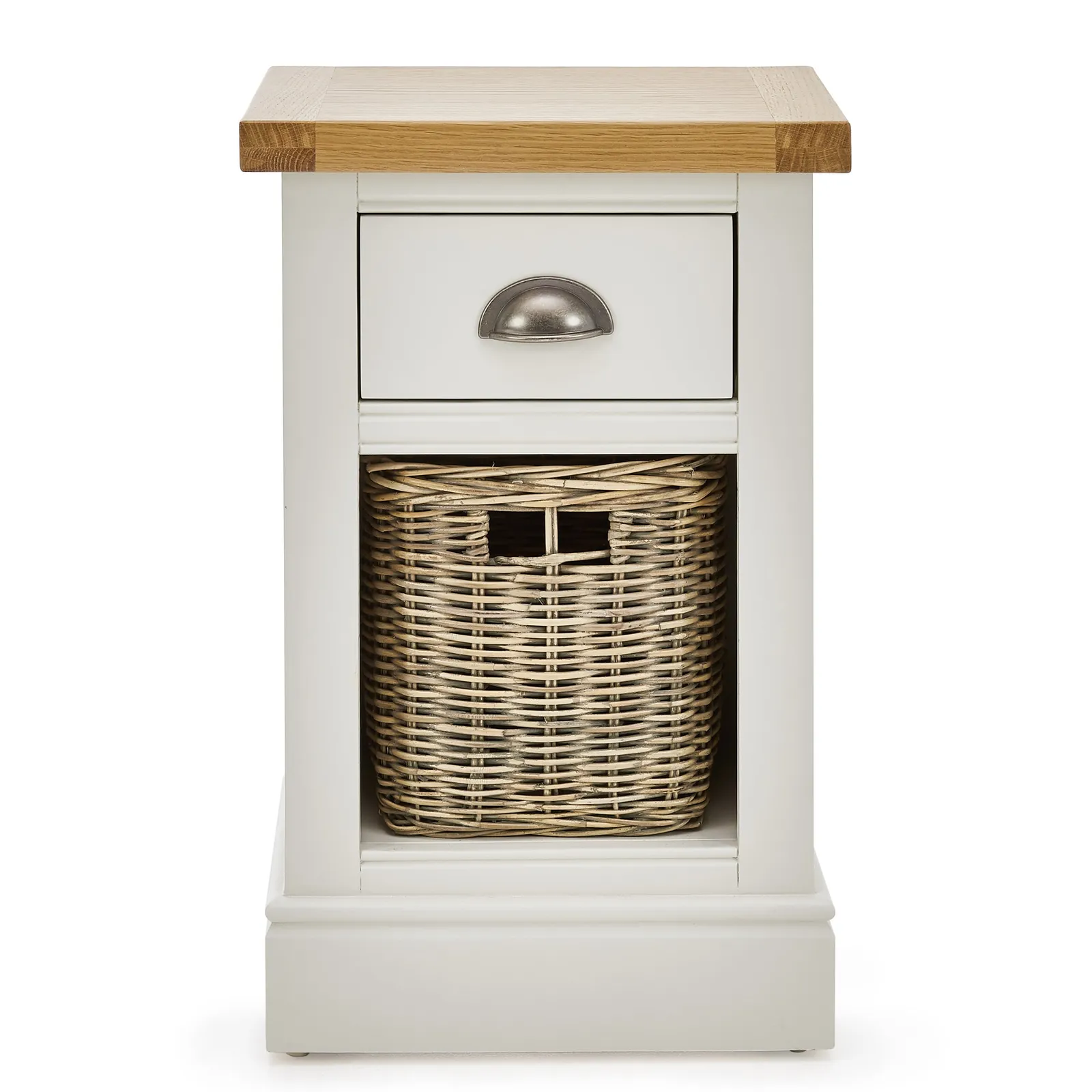 Compton Ivory Bedside Table with Baskets Cream