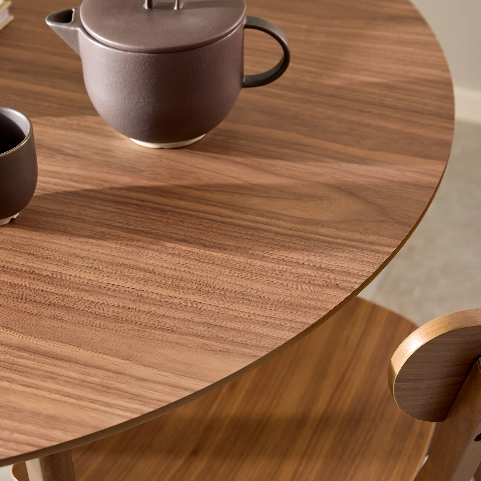 Furniture To Go Roxby Round Dining Table in Walnut 105x76cm 4