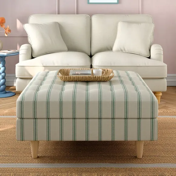 Zoe Folkstone Stripe Square Storage Footstool 1