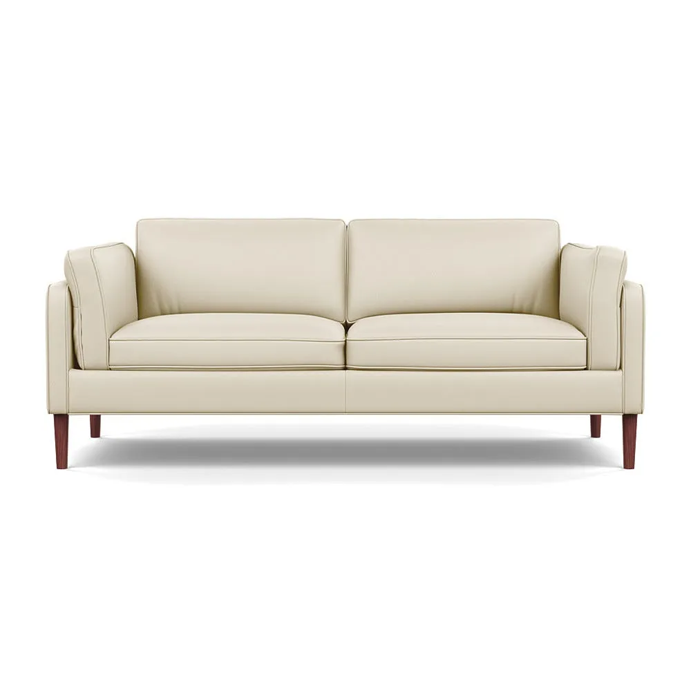 Heal's Sonno 3 Seater Leather Grain Storm 006 Walnut Feet 1
