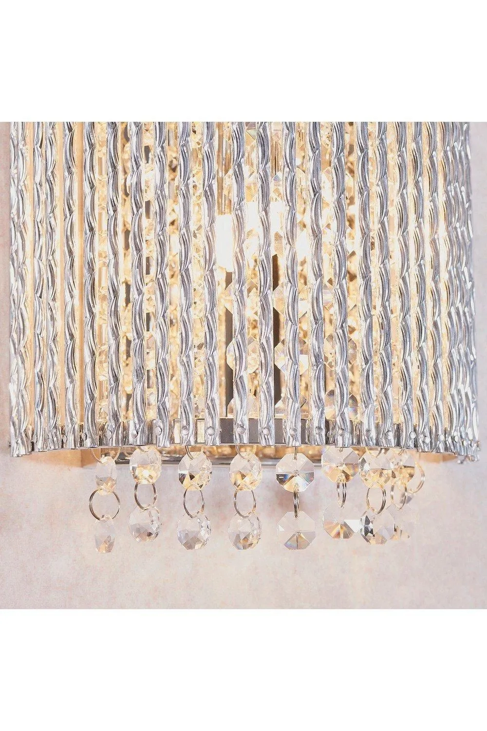 Netlighting Galina 2 Light Wall Light Chrome Plate & Clear Crystal G9 5
