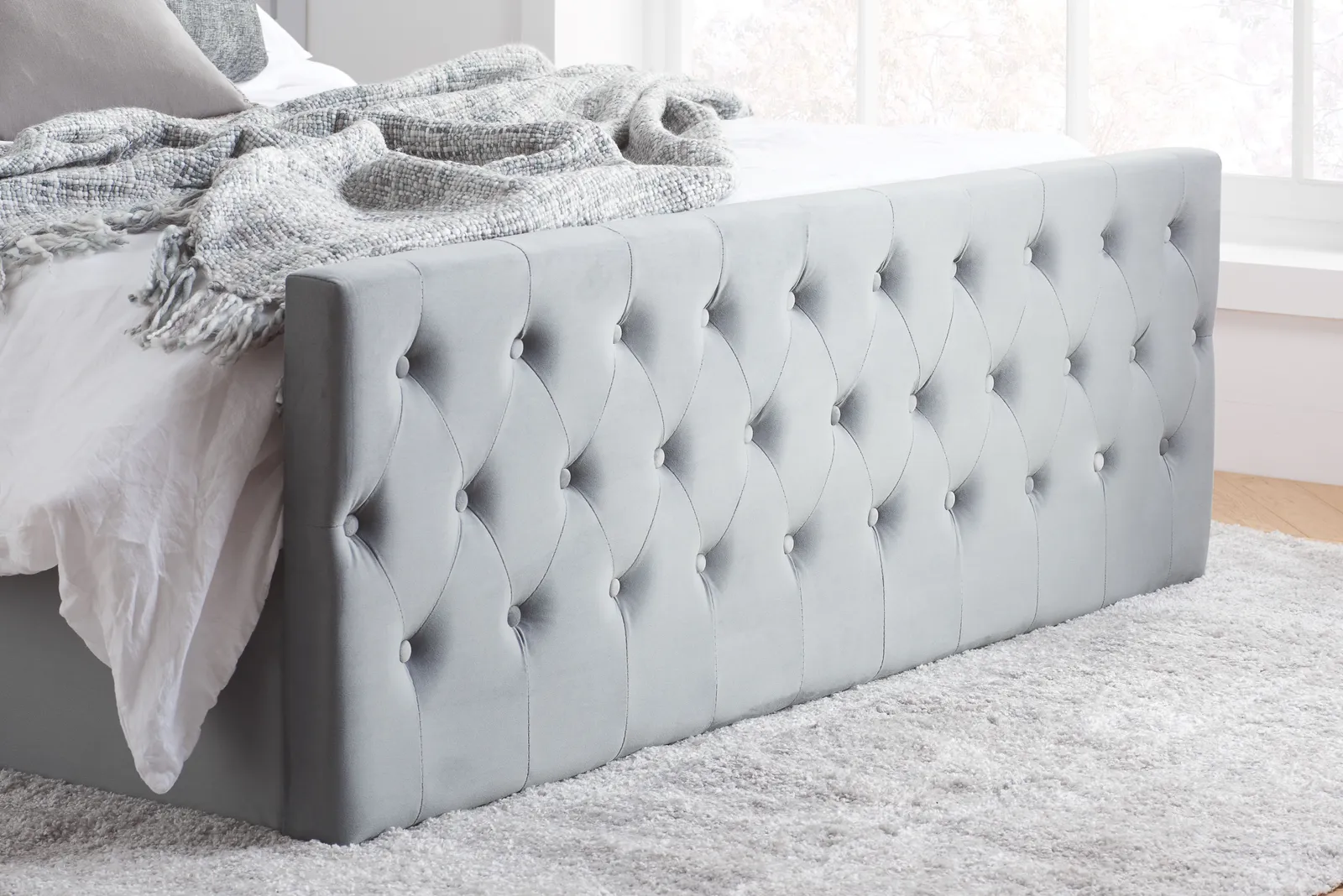 Birlea Grey Fabric Ottoman Bed Frame Storage Marquis Velvet 4