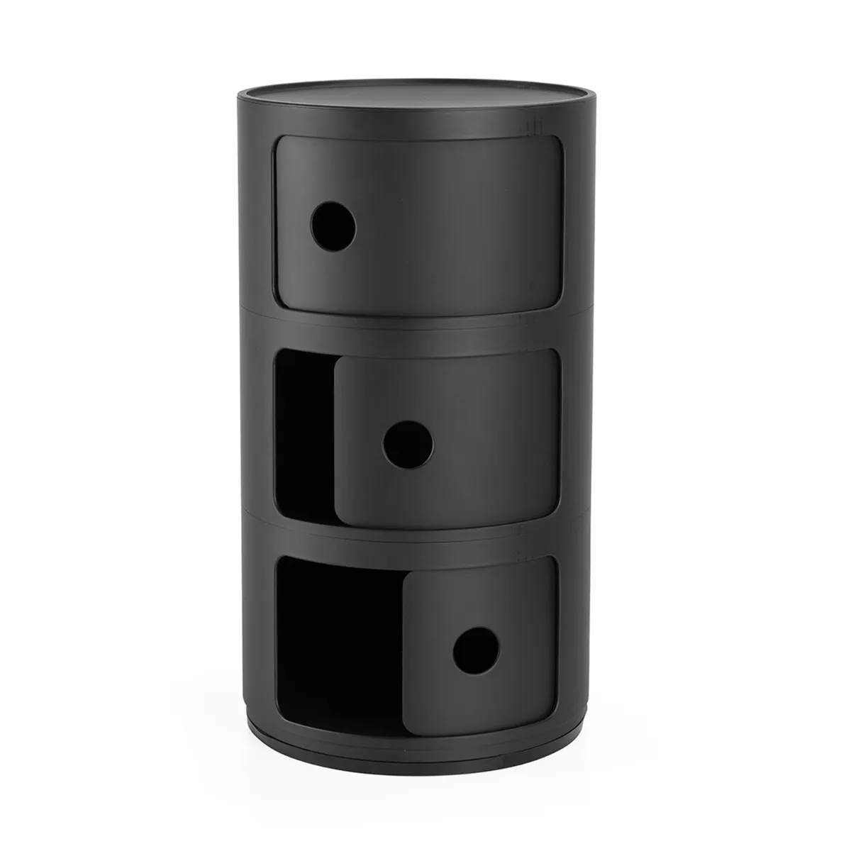 Kartell Componibili Recycled 3 Element Table, Black Plastic | Barker & Stonehouse 2