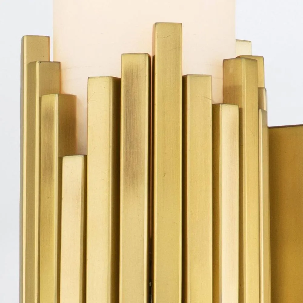 Netlighting Marvele Up & Down Wall Lamp Contemporary Aged Brass 3000K IP44 2x G9 in Gold 3