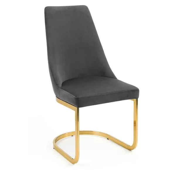Vittoria Set of 2 Cantilever Dining Chairs, Velvet 4