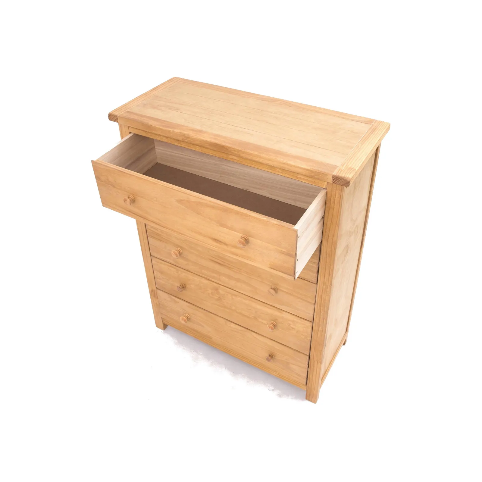 Cabinet Bits Lugo 5 Drawer Chest of Drawers Wood Knob in Light Brown 4